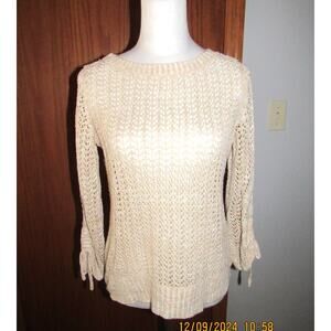 Maurices Cream Knit Top Size Small - Sheer 3/4 Sleeve